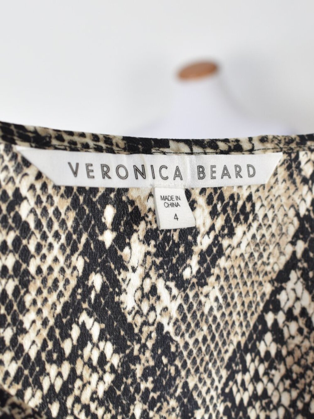 Veronica Beard Thea Snake Print Silk Blouse Peplum - 4 - Picture 10 of 10
